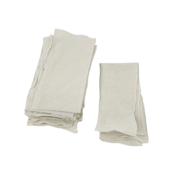 NAPKINS Linen Blend Cloth Natural with Rolled Edges | Set of 6 - Picture 3 of 7